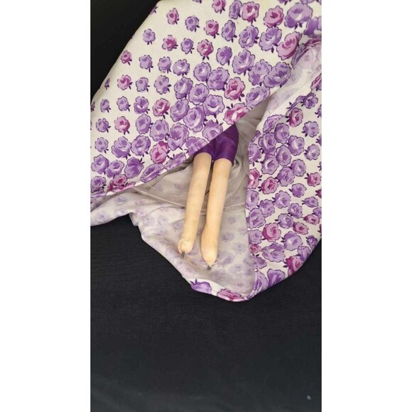 Vintage Doll Big Eyes Blue Southern Bell Dress Purple Lavender Needs TLC MCM - Picture 6 of 7